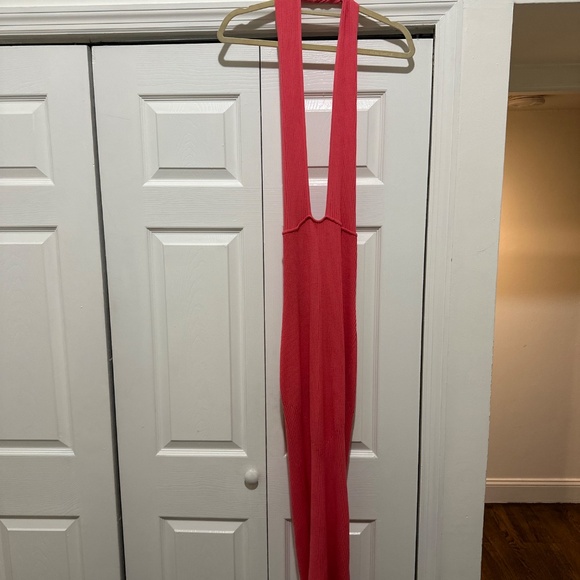 Ramy Brook Chantalle Halter Cutout Dress in Punch, size large - Picture 3 of 5